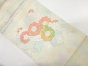 花模様織り出し　名古屋帯